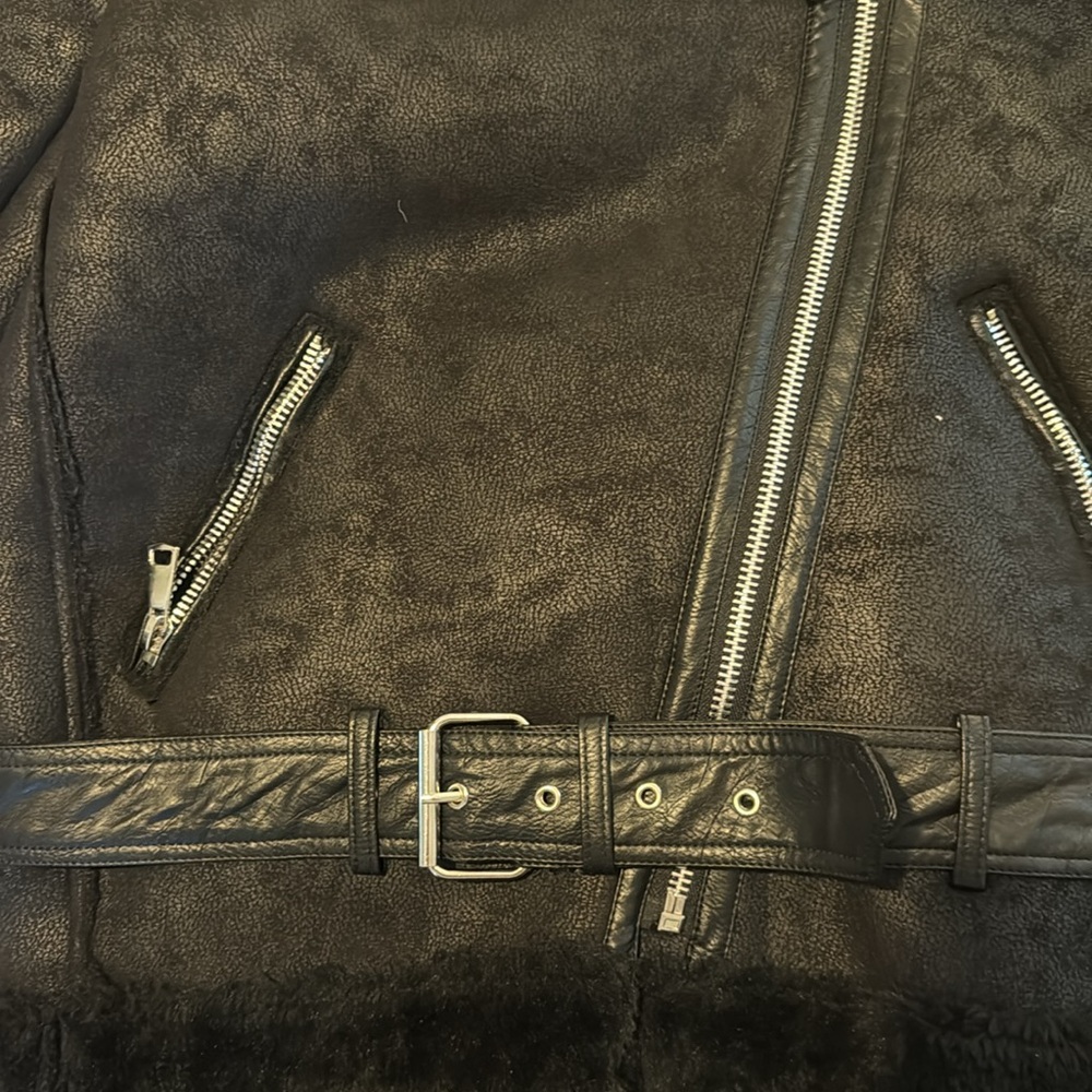 Black Shearling Jacket - image 4